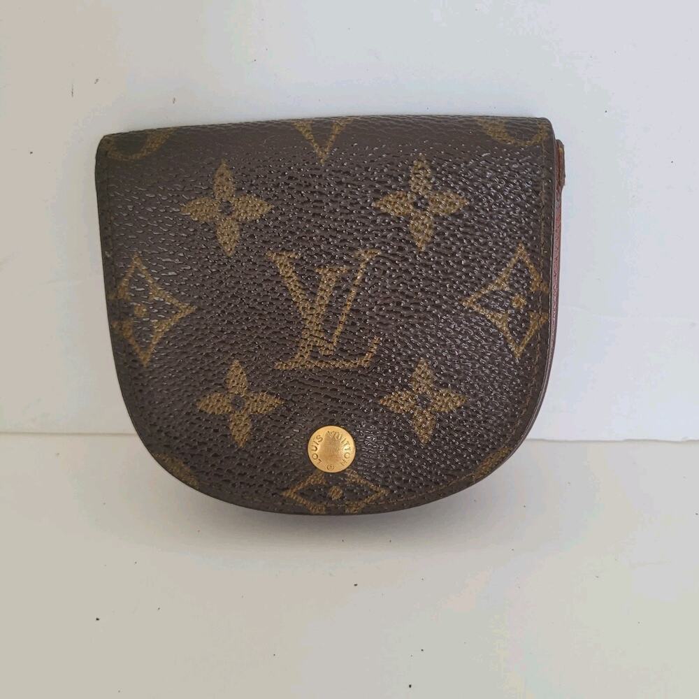Louis‎ Vuitton Vintage Mini Coin Holder Wallet Small Brown Horseshoe Bifold Logo